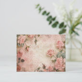Roze  Rozen ontkoppelingspatroon Briefkaart (Staand voorkant)