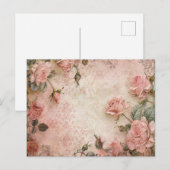 Roze  Rozen ontkoppelingspatroon Briefkaart (Voorkant / Achterkant)
