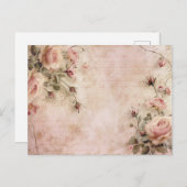 Roze  Rozen ontkoppelingspatroon Briefkaart (Voorkant / Achterkant)