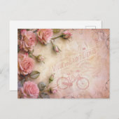 Roze  Rozen ontkoppelingspatroon Briefkaart (Voorkant / Achterkant)