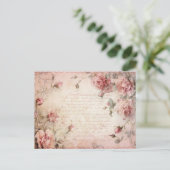 Roze  Rozen ontkoppelingspatroon Briefkaart (Staand voorkant)