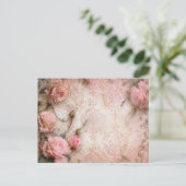 Roze  Rozen ontkoppelingspatroon Briefkaart (Staand voorkant)