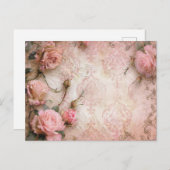 Roze  Rozen ontkoppelingspatroon Briefkaart (Voorkant / Achterkant)