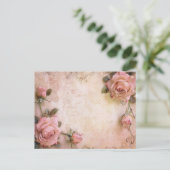 Roze  Rozen ontkoppelingspatroon Briefkaart (Staand voorkant)