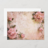 Roze  Rozen ontkoppelingspatroon Briefkaart (Voorkant / Achterkant)