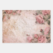 Roze  Rozen ontkoppelingspatroon Inpakpapier Vel (Voorkant 3)