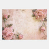 Roze  Rozen ontkoppelingspatroon Inpakpapier Vel (Voorkant 2)