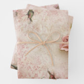 Roze  Rozen ontkoppelingspatroon Inpakpapier Vel (In situ)