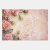 Roze  Rozen ontkoppelingspatroon Inpakpapier Vel (Voorkant 2)