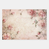Roze Rozen ontkoppelingspatroon Inpakpapier Vel (Voorkant 2)