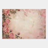Roze Rozen ontkoppelingspatroon Inpakpapier Vel (Voorkant 3)