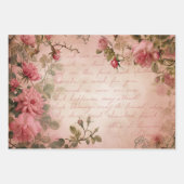 Roze Rozen ontkoppelingspatroon Inpakpapier Vel (Voorkant 2)