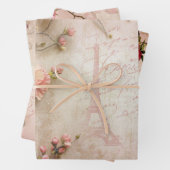 Roze  Rozen ontkoppelingspatroon Inpakpapier Vel (In situ)