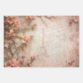 Roze Rozen ontkoppelingspatroon Inpakpapier Vel (Voorkant)