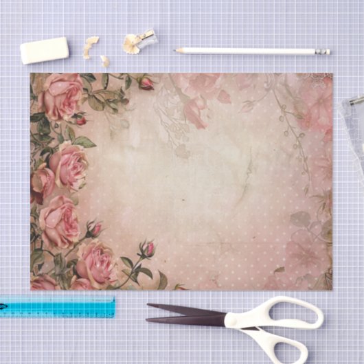 Roze  Rozen ontkoppelingspatroon Tissuepapier (Craft)
