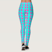 Roze Rozen Op Aqua Leggings (Achterkant)