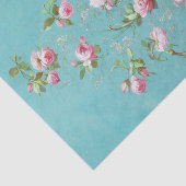  roze rozen op blauwe ontkoppeling tissuepapier (Detail)