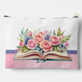 Roze Rozen op Boek Grote Accessoire Etui (Achterkant)