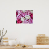 Roze rozen op canvas poster (Keuken)