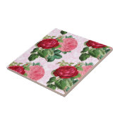  Roze Rozen op Damast Decoratief Tegeltje (Zijkant)