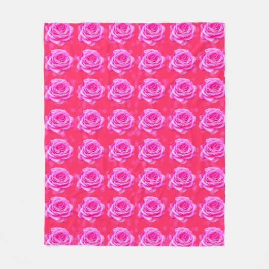 Roze rozen op de achtergrond van roze bokeh, fleece deken (Voorkant)
