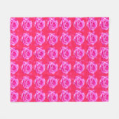 Roze rozen op de achtergrond van roze bokeh, fleece deken (Voorkant (Horizontaal))