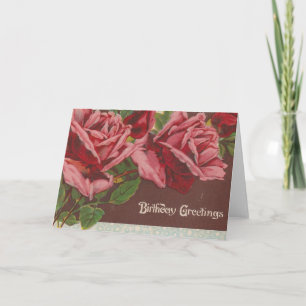 Roze Rozen op de geboorte Kaart