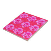 roze rozen op de roze roze roze rok,- tegeltje (Zijkant)