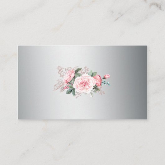 Roze Rozen op de Zilveren Bruiloft Website Informatiekaartje (Achterkant)