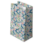 roze Rozen op Deep Blue Small Gift Bag Klein Cadeauzakje (Achterkant Gekanteld)