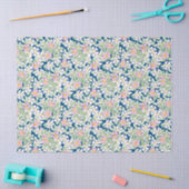 roze Rozen op Deep Blue Tissue Paper Tissuepapier (Craft)