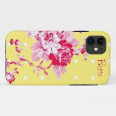 Roze rozen op geel Case-Mate iPhone case (Achterkant (horizontaal))