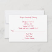 Roze rozen op gele bruiloft RSVP Kaart (Achterkant)