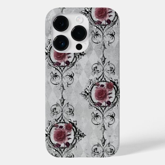 Roze rozen op grijze achtergrond Case-Mate iPhone case (Achterkant)