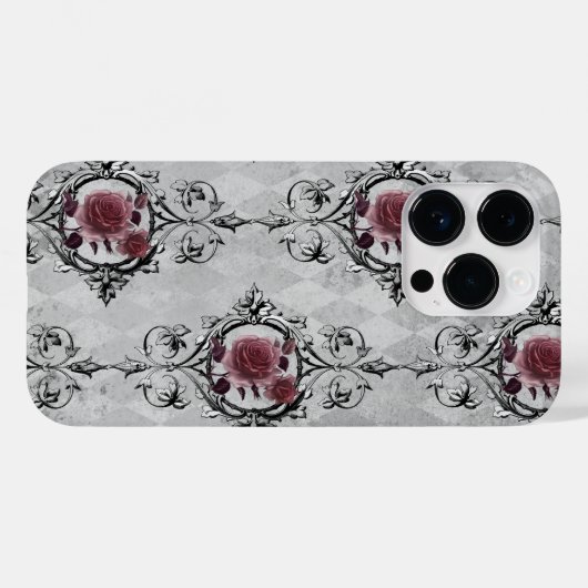 Roze rozen op grijze achtergrond Case-Mate iPhone case (Achterkant (horizontaal))