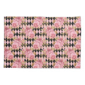  roze rozen op Harlequin Kussensloop (Achterkant)