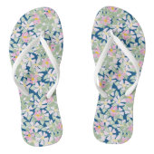  roze Rozen op het Deep Blue Floral Pattern Teenslippers (Voetbed)