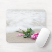 roze rozen op het strand muismat (Met muis)