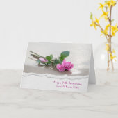 roze rozen op het strand voor trouwdag kaart (Gele Bloem)