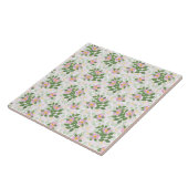  roze Rozen op het witte patroon Tegeltje (Zijkant)