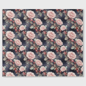 Roze rozen op Magic Night Sky Cadeaupapier (Vlak)