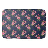 Roze rozen op Navy Blue, Shabby, Large Bath Mat (Voorkant)