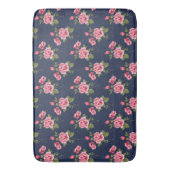 Roze rozen op Navy Blue, Shabby, Large Bath Mat (Voorkant Verticaal)