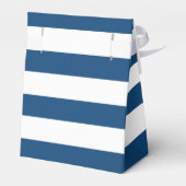 Roze Rozen op Navy Stripes Custom Bedankdoosjes (Achterkant)