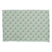 roze rozen op pastel Mint Sage Green Kussensloop (Voorkant)