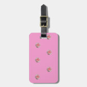 Roze rozen op roze bagagelabel (Voorkant verticaal)