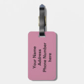 Roze rozen op roze bagagelabel (Achterkant verticaal)