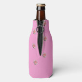 Roze rozen op roze flesjeskoeler (Fles Achterkant)