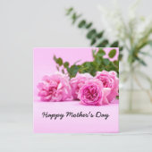 Roze rozen op roze Moederdag Kaart (Staand voorkant)