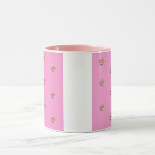 Roze rozen op roze mok (Midden)